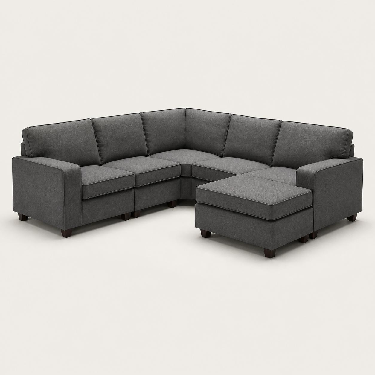 Echo - L shape sectional sofa, complete sectional sofa studio view