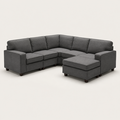 Echo - L shape sectional sofa, complete sectional sofa studio view