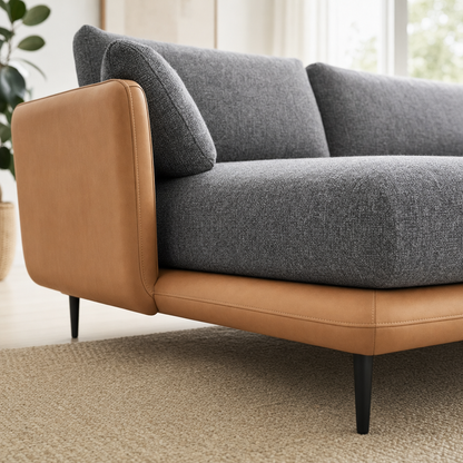 Close-up of the Eden - L shape sectional sofa's upholstery and details