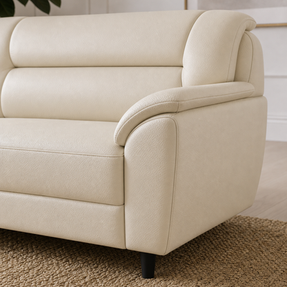 Detail view of Elan - 3+2+1 Sofa Set upholstery, seams, base, and legs