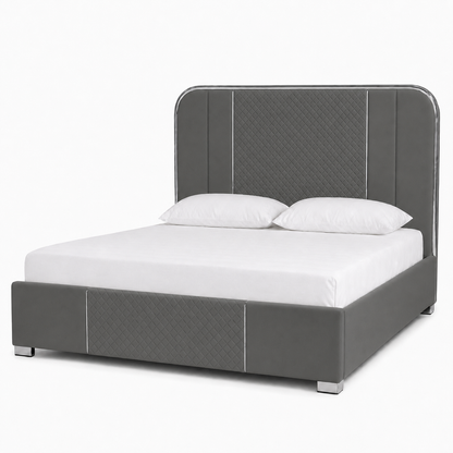 Elow - Bed Grey plain white background view