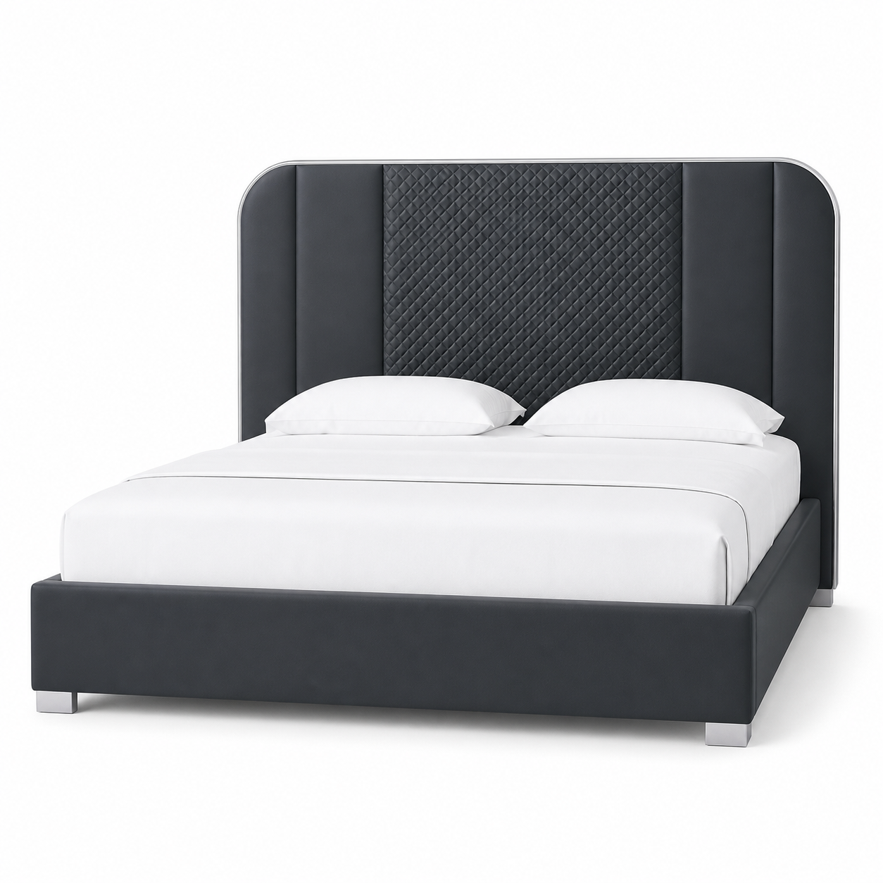 Elow - Bed, complete front three-quarter studio bed view