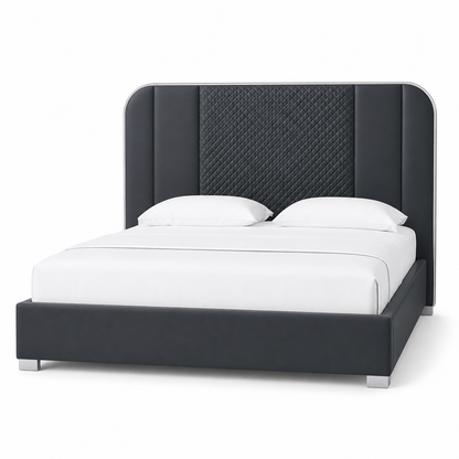 Elow - Bed, complete front three-quarter studio bed view