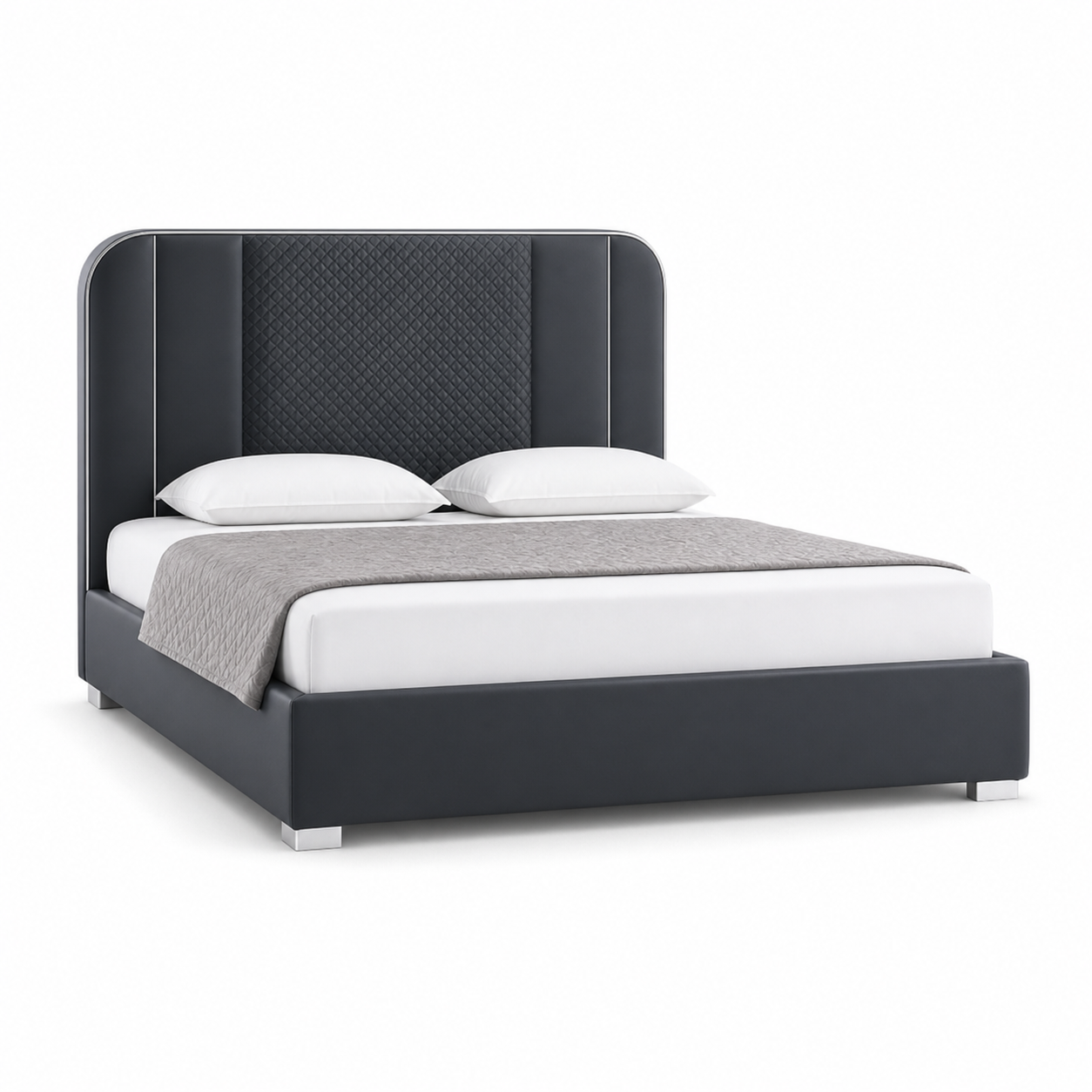 Elow - Bed, complete long-side studio bed view