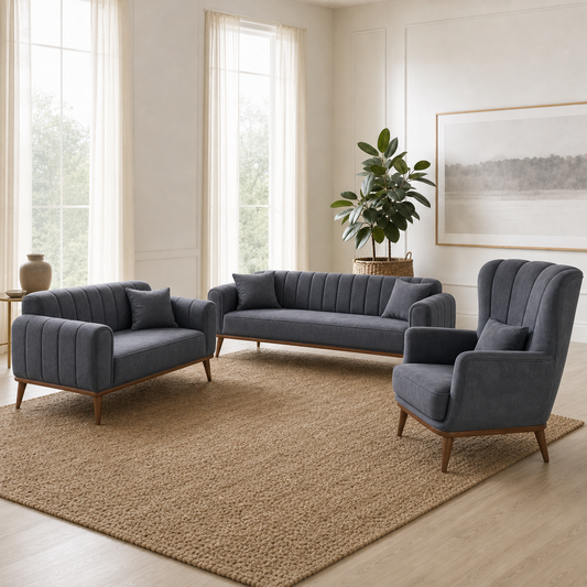 Ember - 3+2+1 Sofa Set, complete 3+2+1 sofa set in an editorial living room