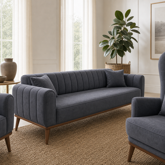 Close view of Ember - 3+2+1 Sofa Set upholstery and construction