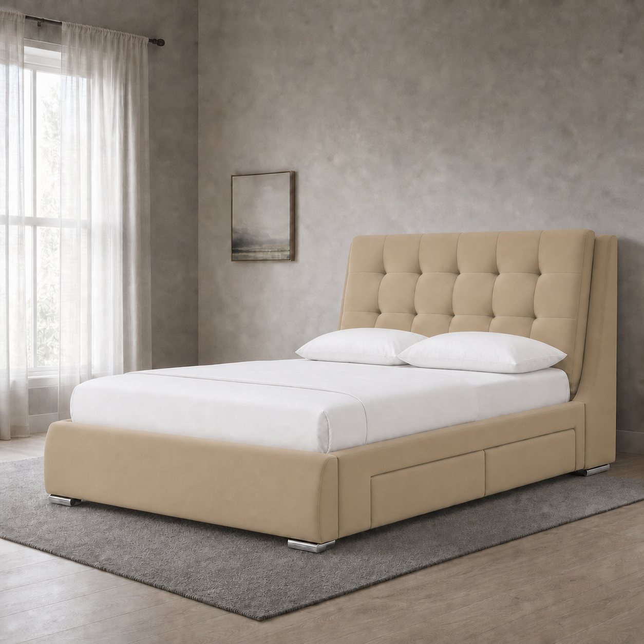 Esme - Bed Beige lifestyle view