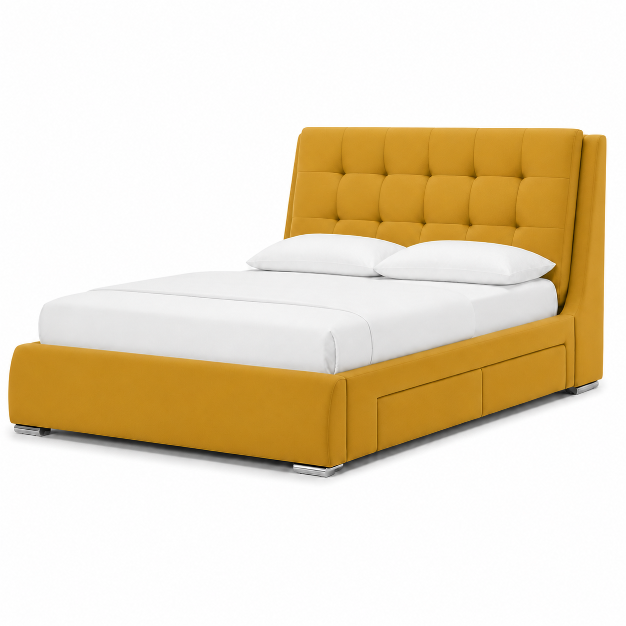 Esme - Bed Yellow plain white background view