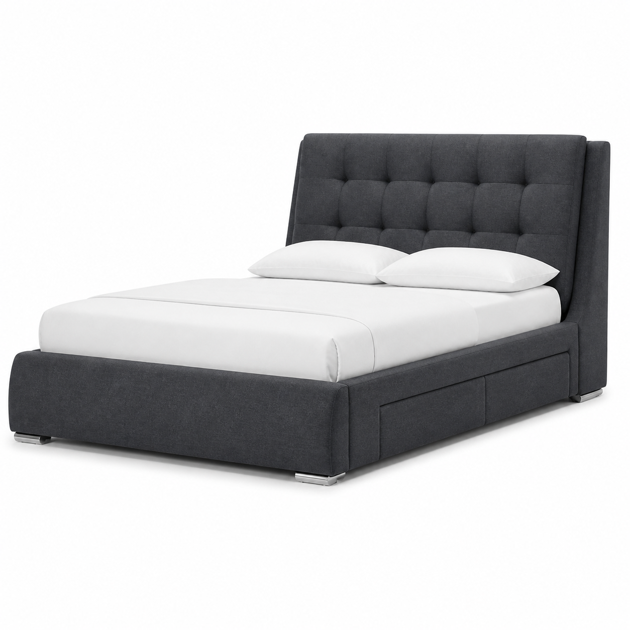 Esme - Bed, complete front three-quarter studio bed view