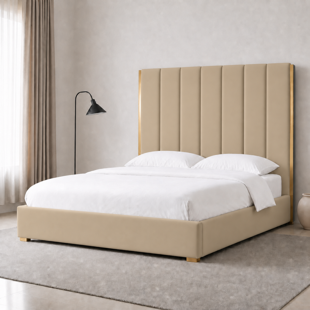 Ezra - Bed Beige lifestyle view
