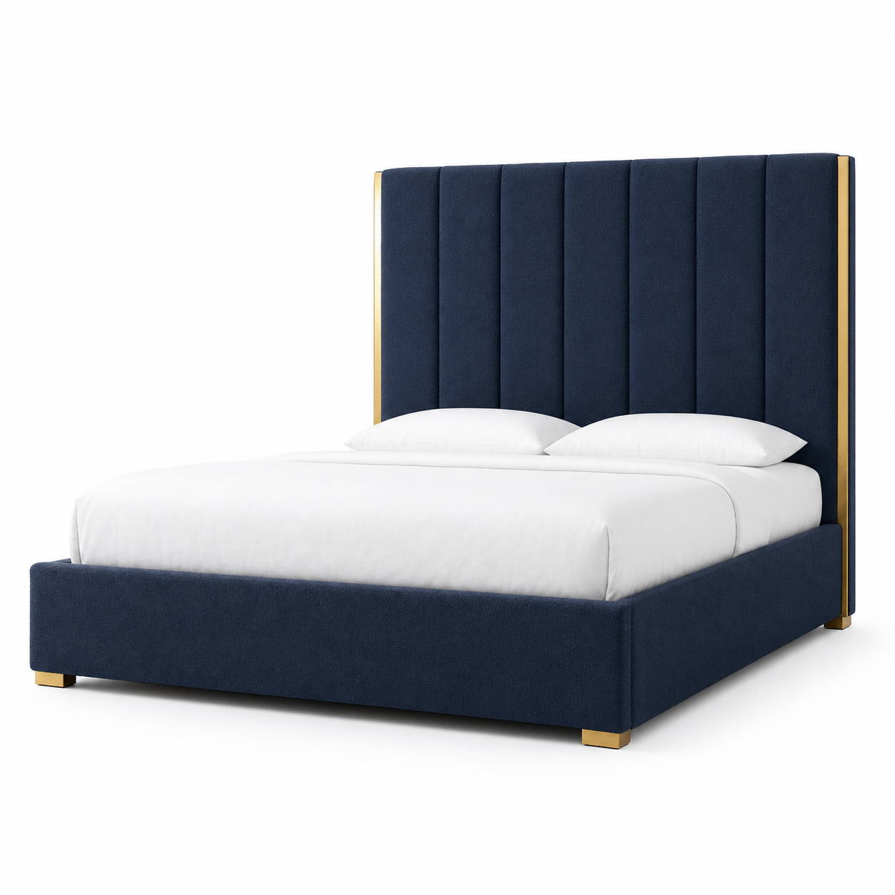 Ezra - Bed Blue plain white background view