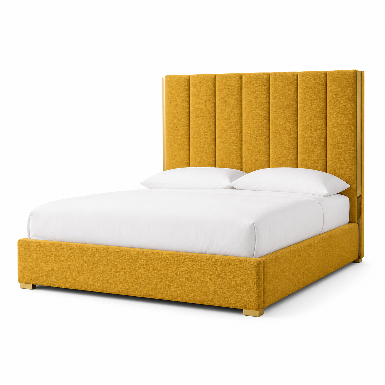 Ezra - Bed Yellow plain white background view