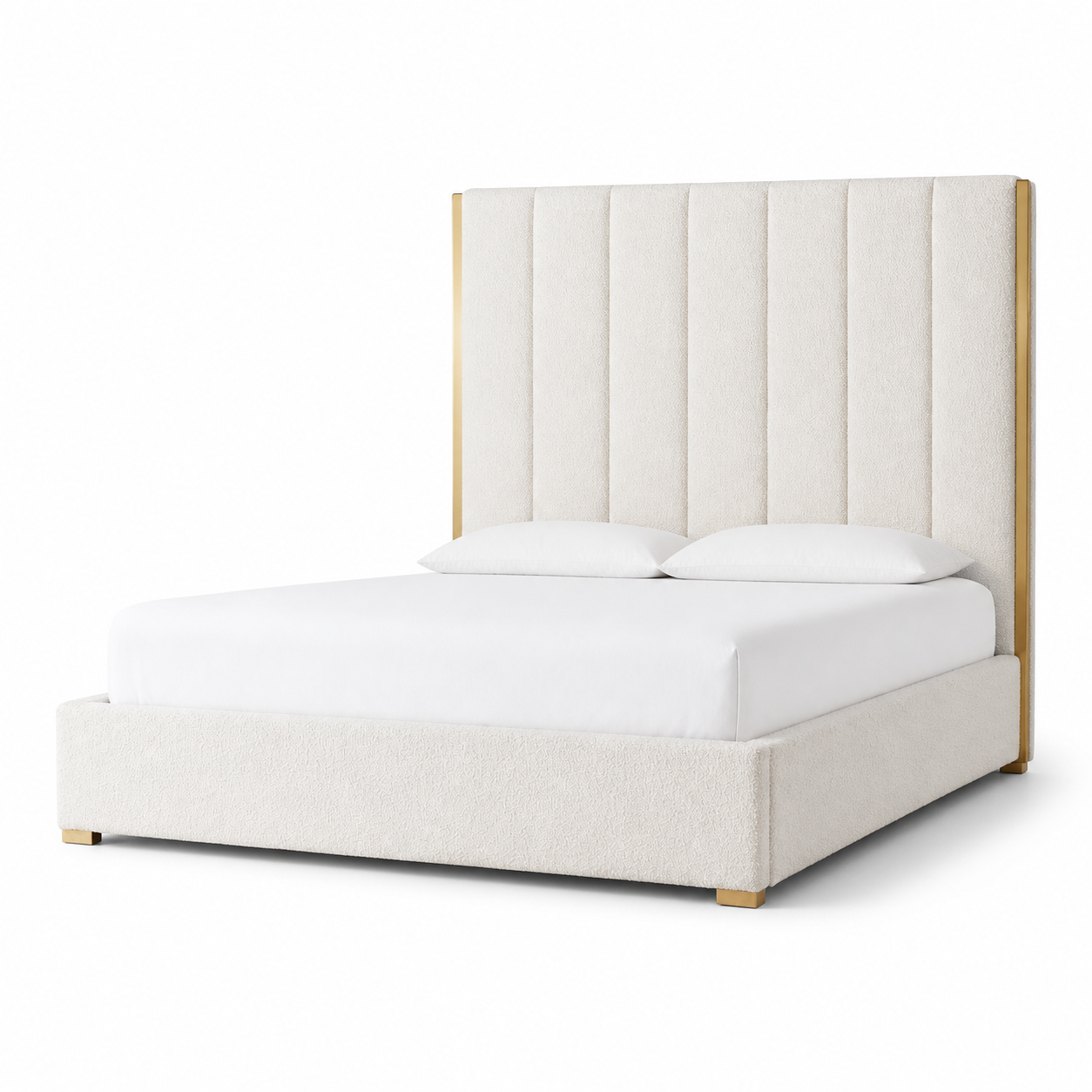 Ezra - Bed, complete front three-quarter studio bed view