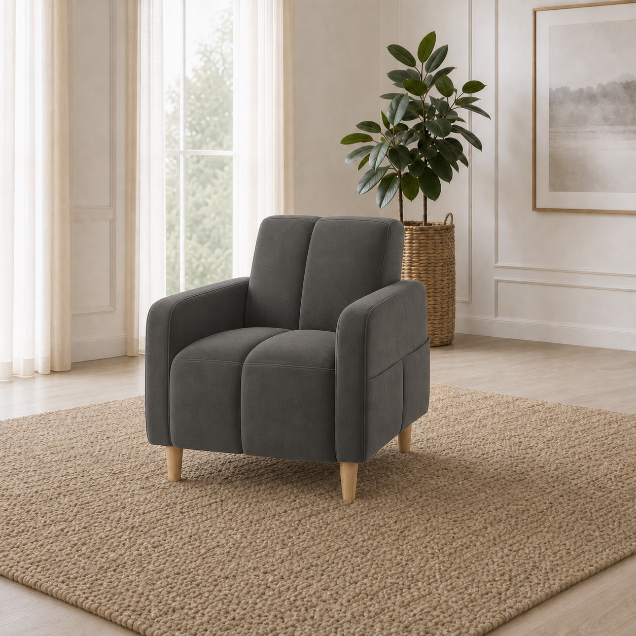 fable-3-2-1-sofa-set 1 seater grey 01 room