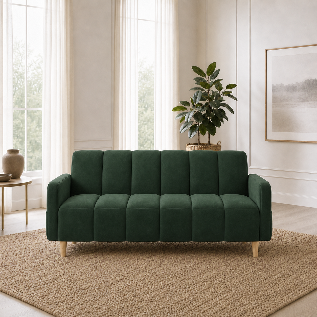 fable-3-2-1-sofa-set 3 seater green 01 room