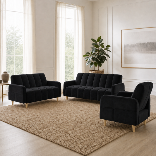 Fable - 3+2+1 Sofa Set, complete 3+2+1 sofa set in an editorial living room
