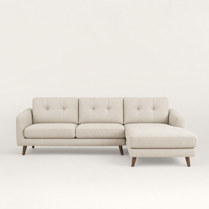 Fade - L shape sectional sofa, front studio view on neutral background