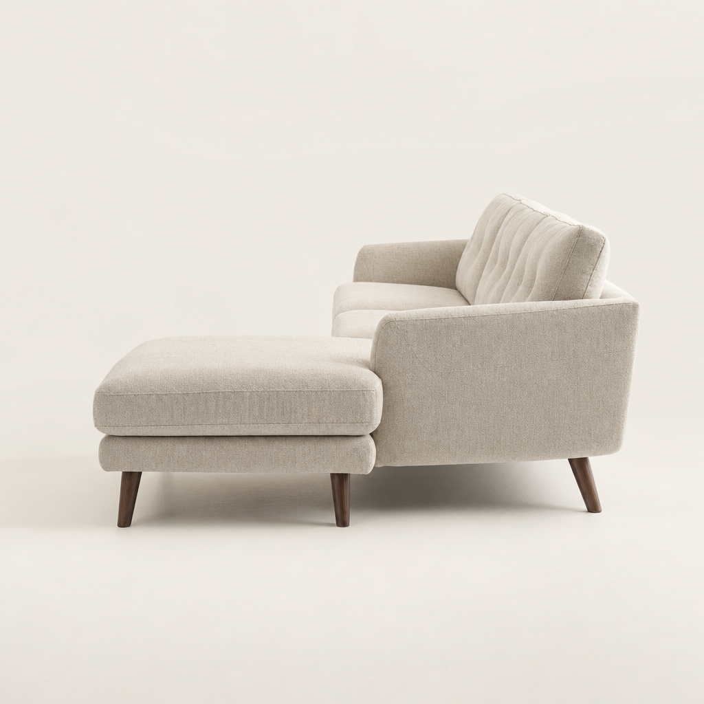 Fade - L shape sectional sofa, chaise-end profile studio view