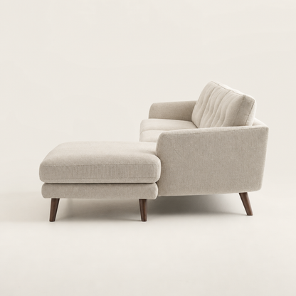 Fade - L shape sectional sofa, chaise-end profile studio view