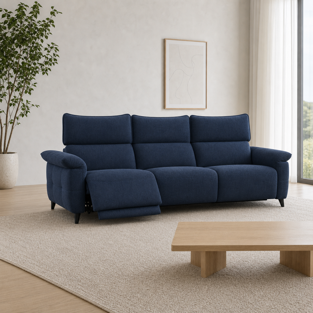 Fauna Recliner 3 seater blue 01 main