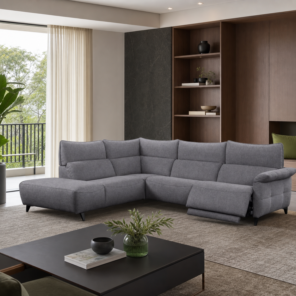 Fauna Recliner complete configuration in an editorial living room