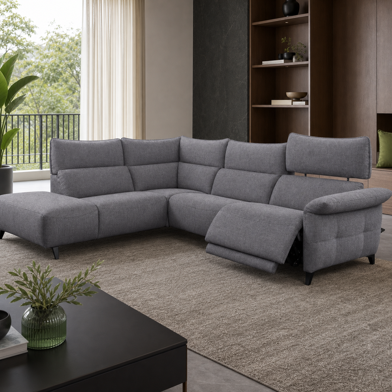 Fauna Recliner upholstery and reclining detail