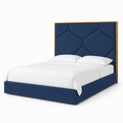 Faye - Bed Blue plain white background view