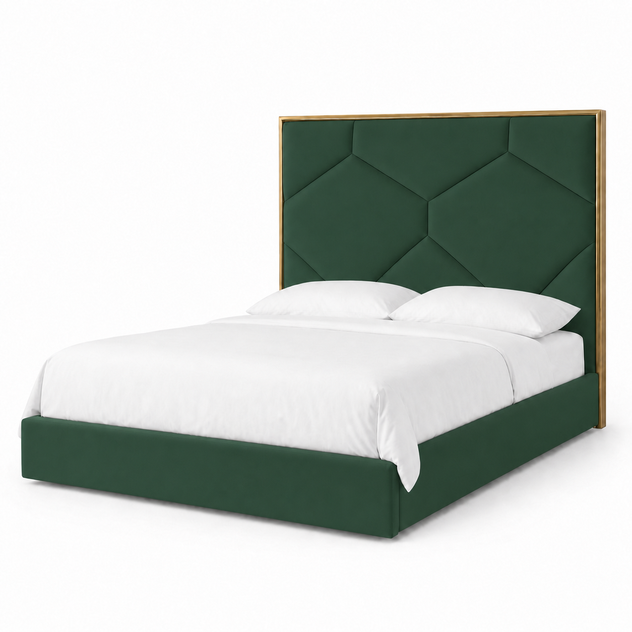 Faye - Bed Green plain white background view