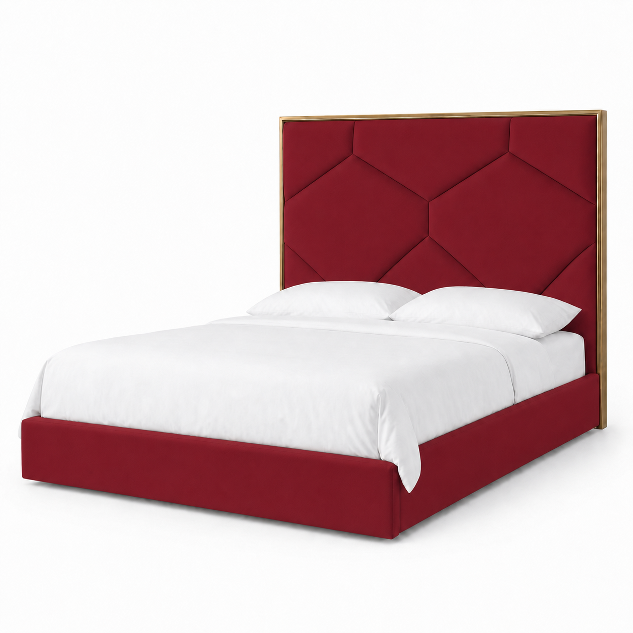 Faye - Bed Red plain white background view