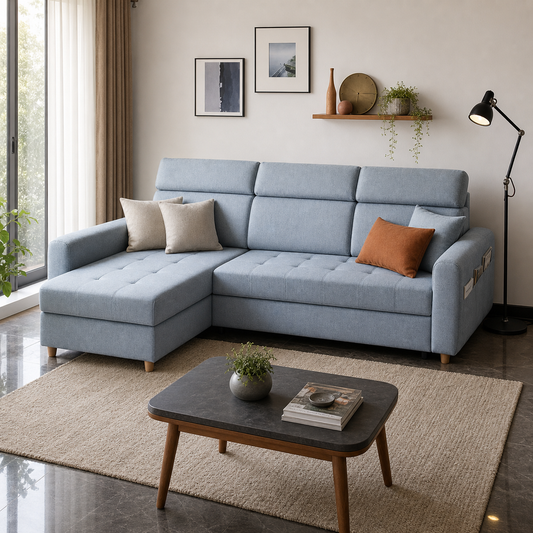 Filar - Sofa bed, fully closed sofa view in the identical living room