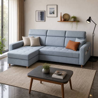 Filar - Sofa bed, fully closed sofa view in the identical living room
