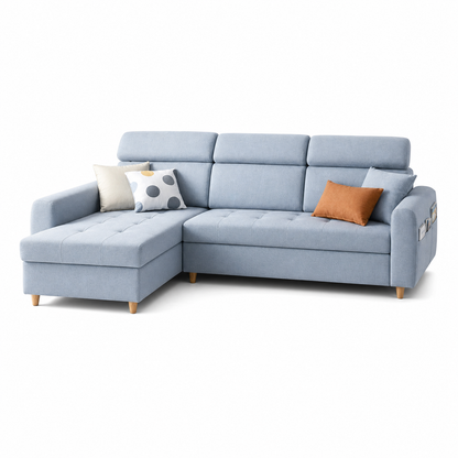 Filar - Sofa bed, fully closed studio view on a pure-white background