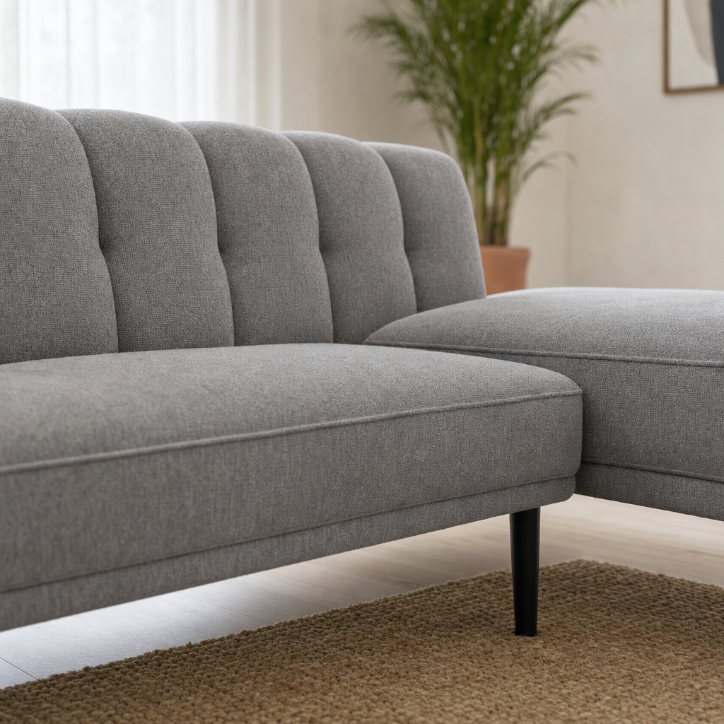 Close-up of the Flar - L shape sectional sofa's upholstery and details