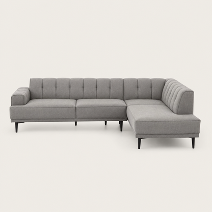Flar - L shape sectional sofa, front studio view on neutral background