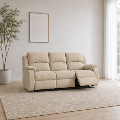 Flourish Recliner 3 seater beige 01 main