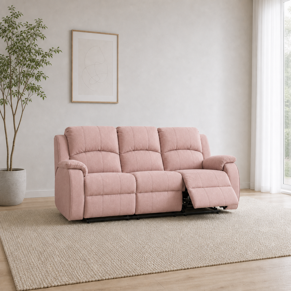 Flourish Recliner 3 seater pink 01 main