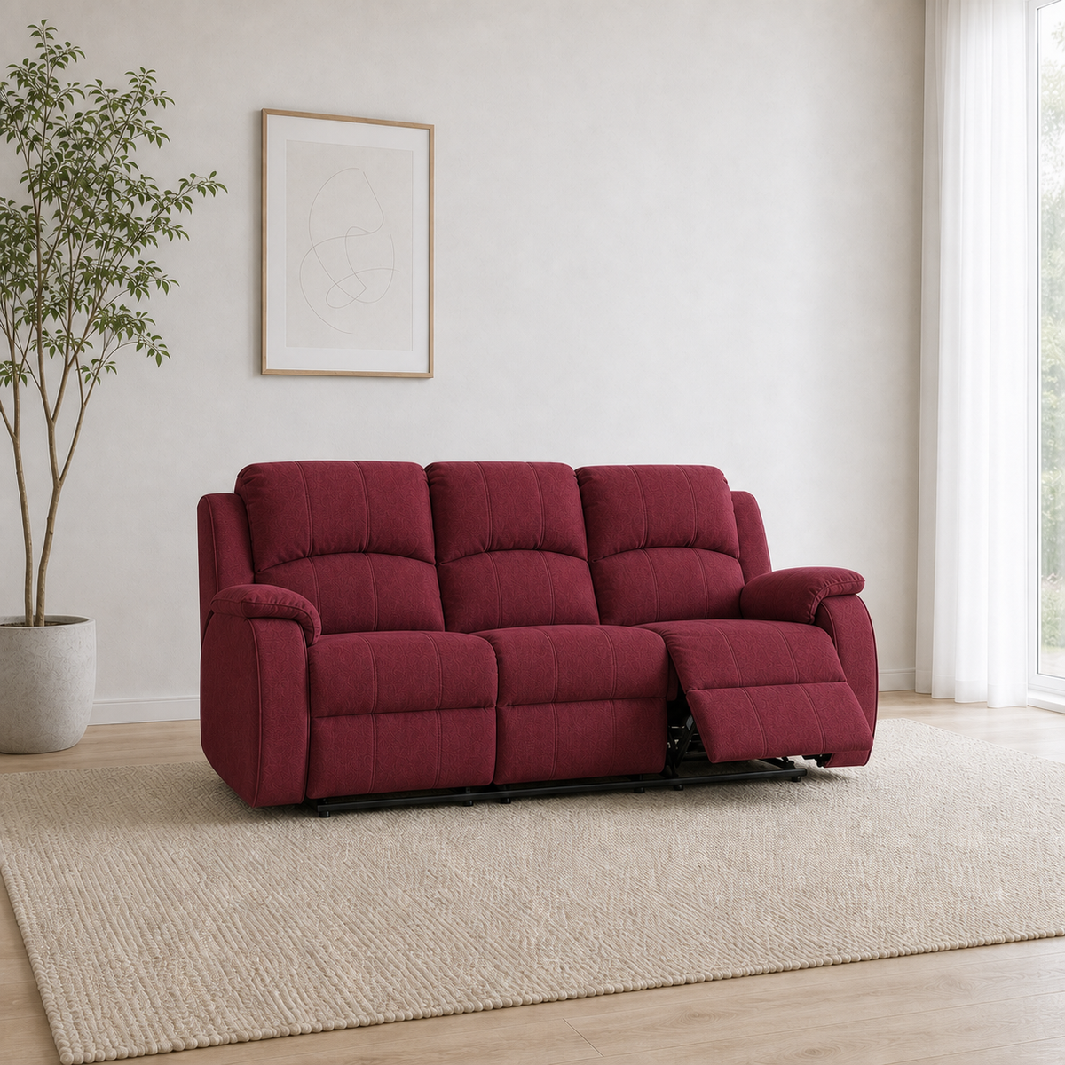 Flourish Recliner 3 seater red 01 main