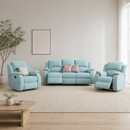 Flourish Recliner complete configuration in an editorial living room