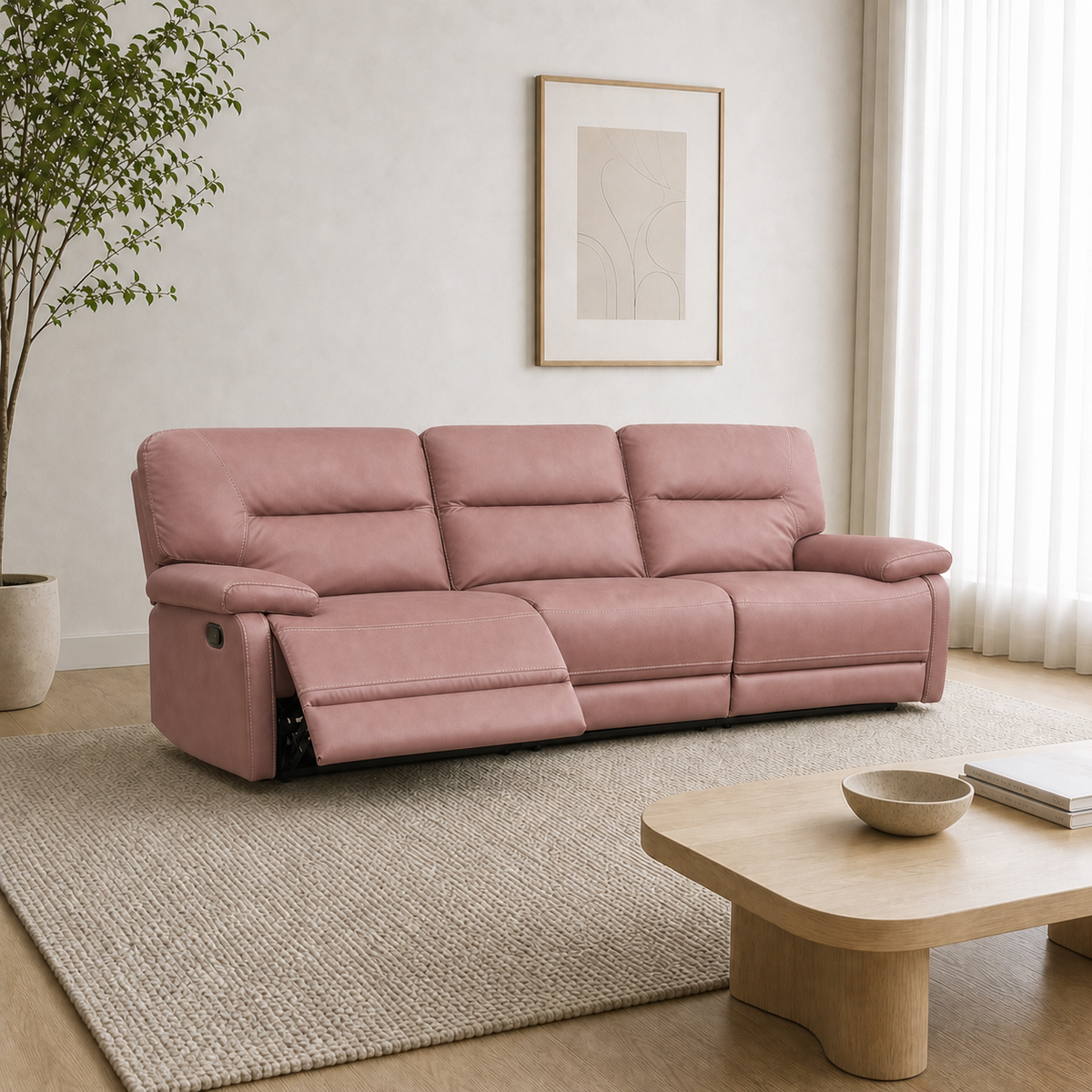 Ford Recliner 3 seater pink 01 main