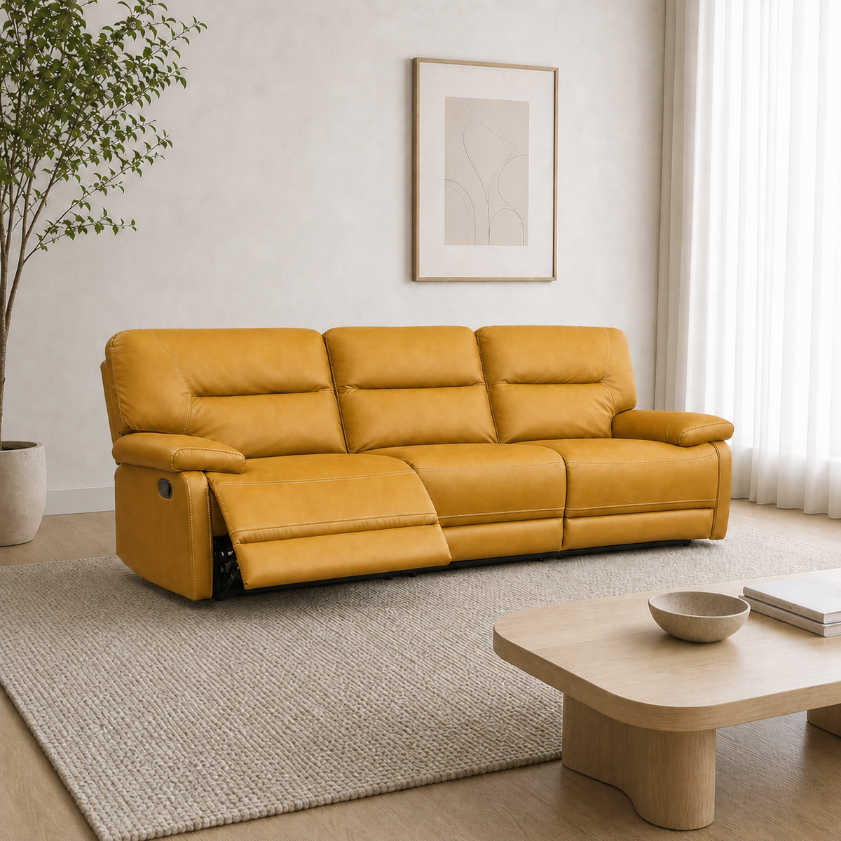 Ford Recliner 3 seater yellow 01 main