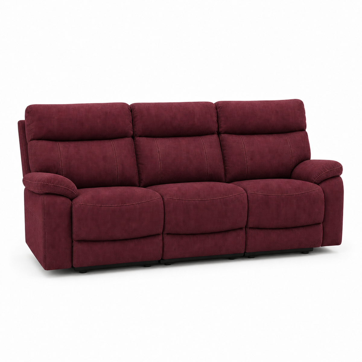 Frigid 1+2+1 Recliner Set 3 seater red 02 white