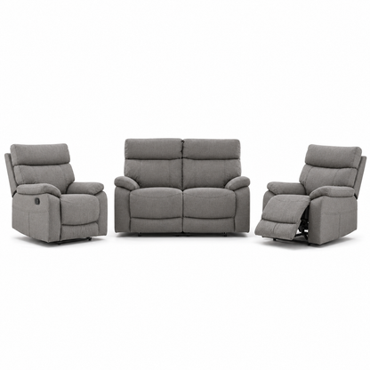 Frigid 1+2+1 Recliner Set complete configuration on a white background