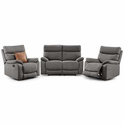 Frigid 1+2+1 Recliner Set complete configuration on a white background