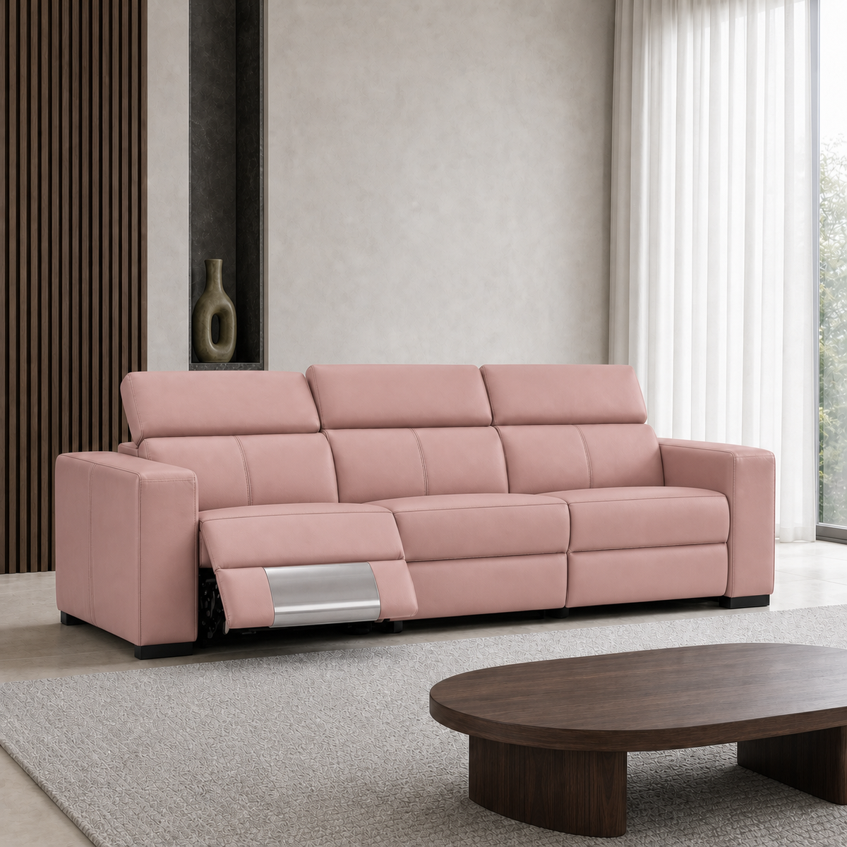 Frigid Recliner 3 seater pink 01 main