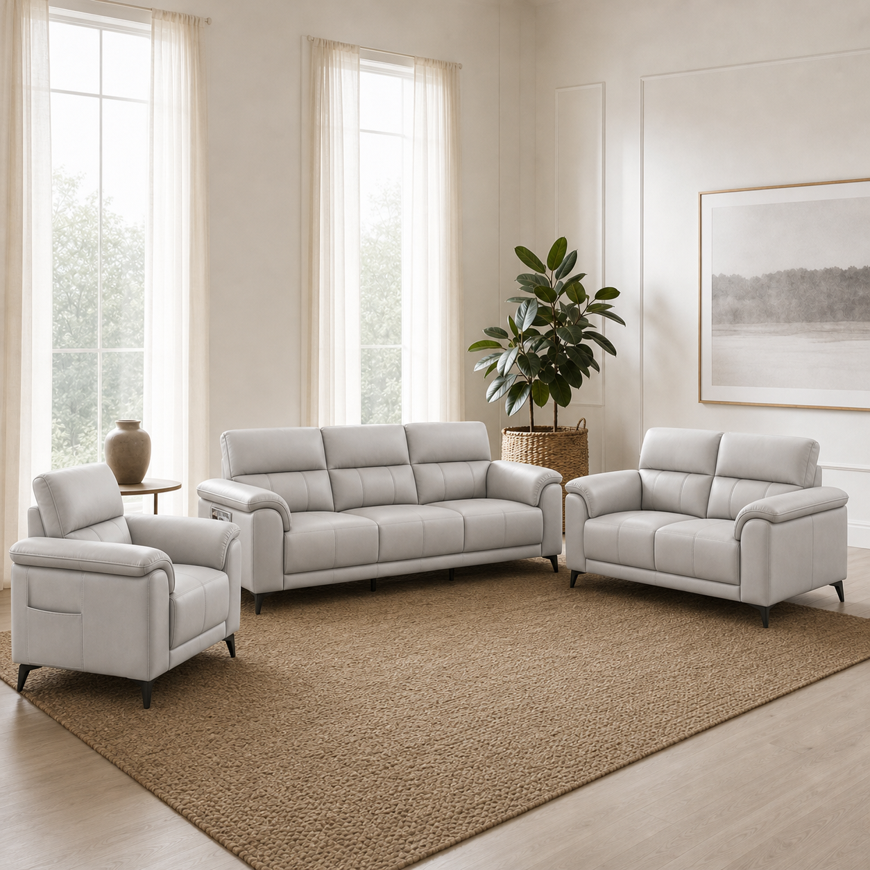 Frost - 3+2+1 Sofa Set, complete 3+2+1 sofa set in an editorial living room