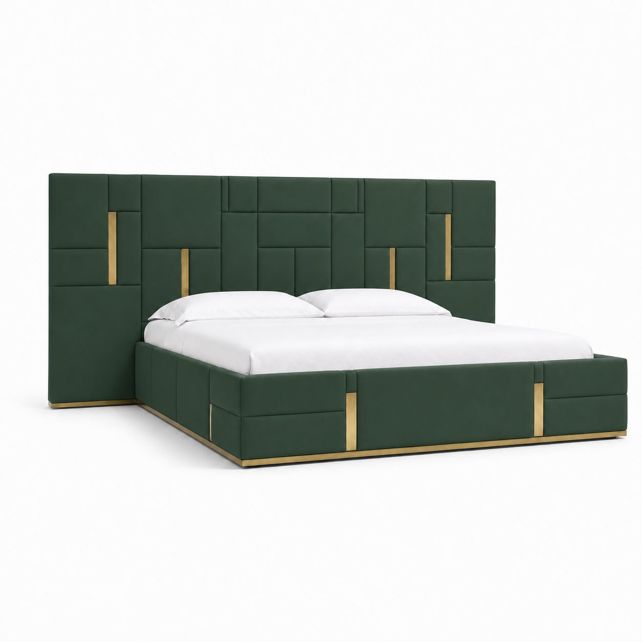 Gale - Bed Green plain white background view