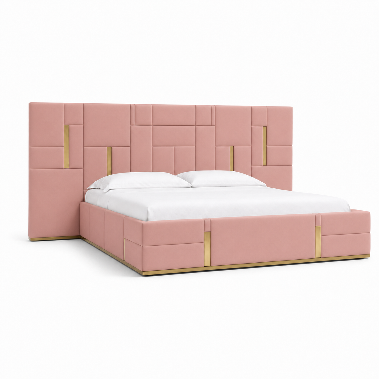Gale - Bed Pink plain white background view