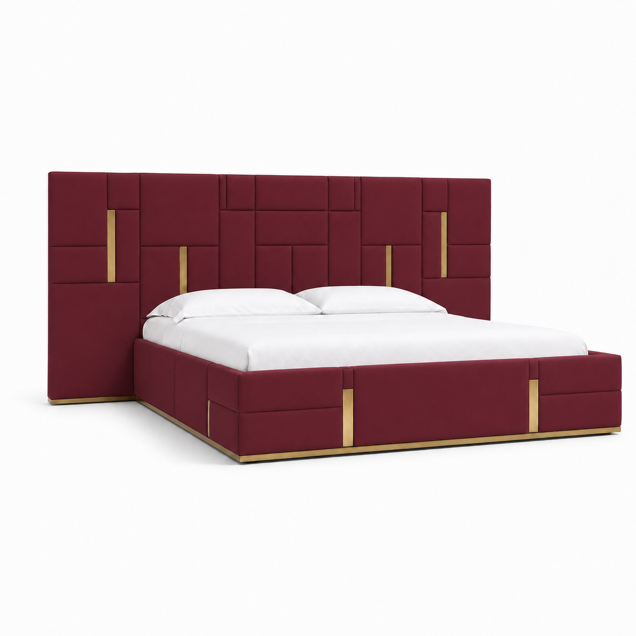 Gale - Bed Red plain white background view