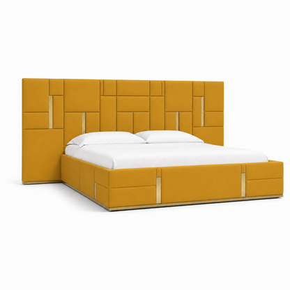 Gale - Bed Yellow plain white background view