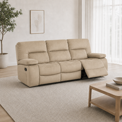Gambit Recliner 3 seater beige 01 main